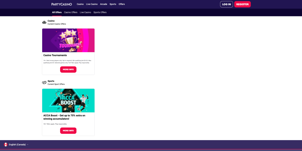 Party Casino bonuses