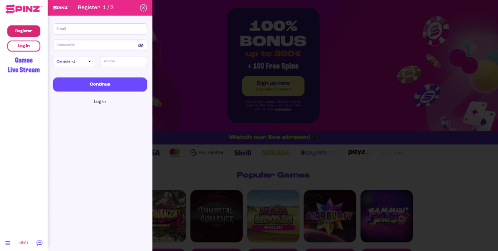 Casino Registration Form