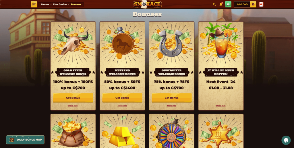 Smokace Casino Bonuses