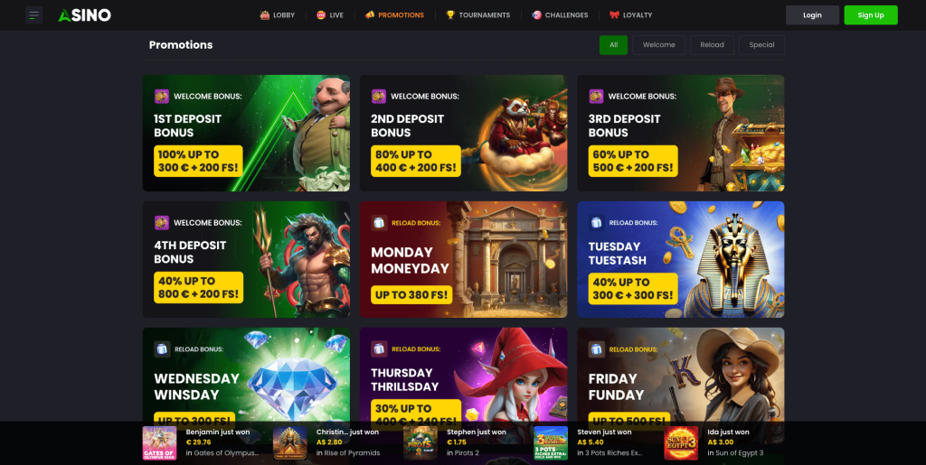 Asino Casino Bonuses