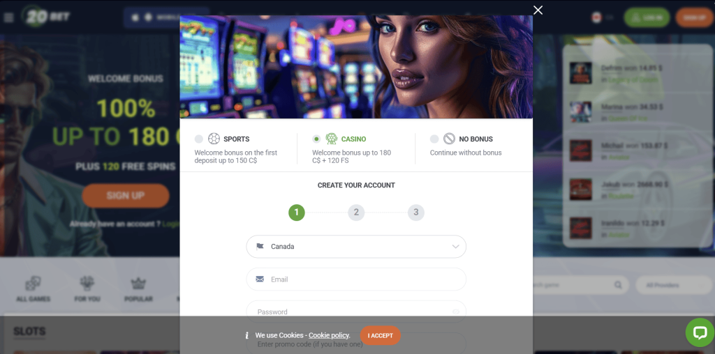 20Bet Casino Registration