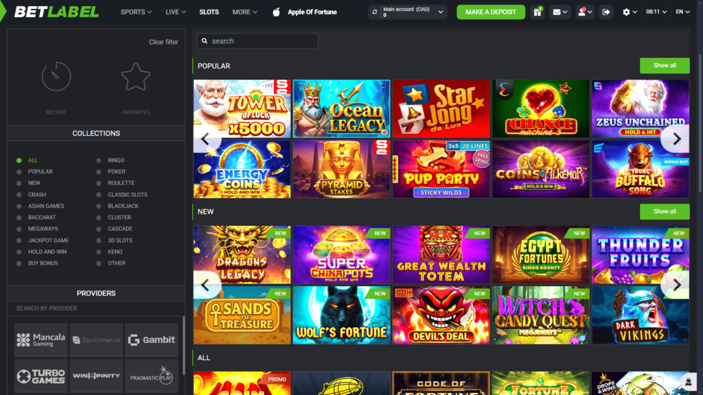 BetLabel casino Canada