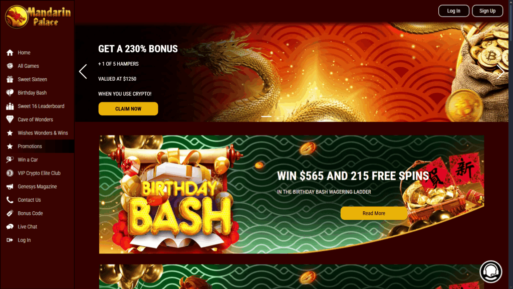 Mandarin Palace casino bonuses