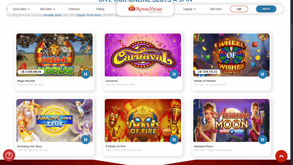 Royal Vegas casino slots