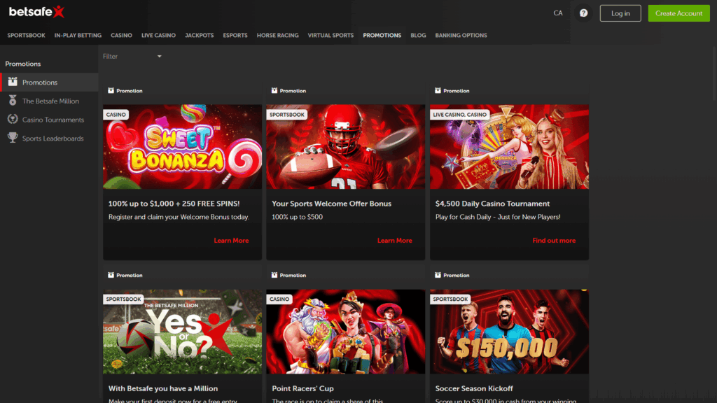 betsafe casino bonuses