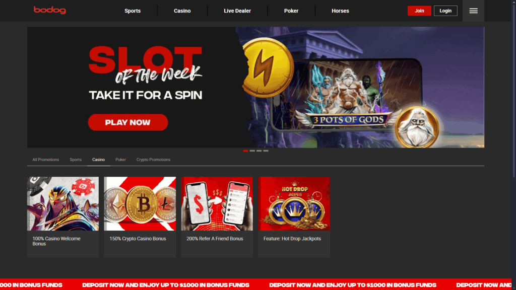 Bodog casino bonuses