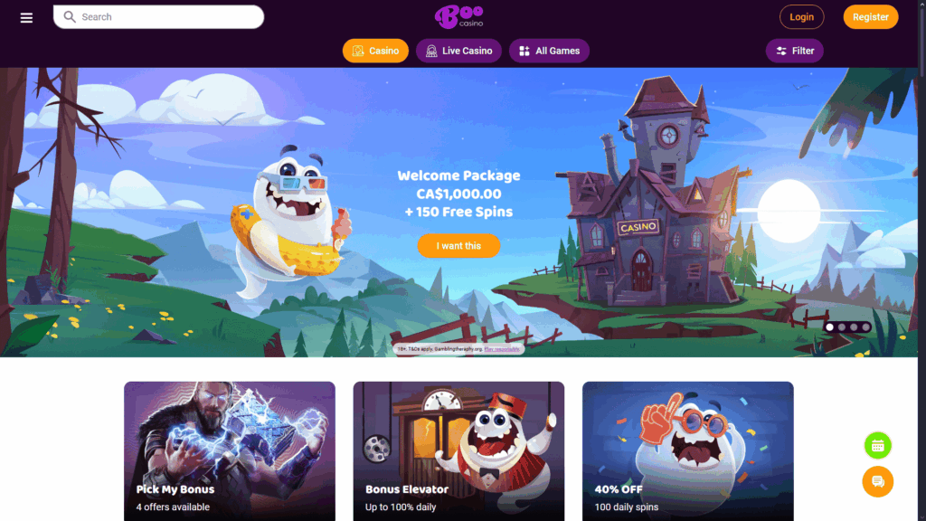 Boo casino Canada
