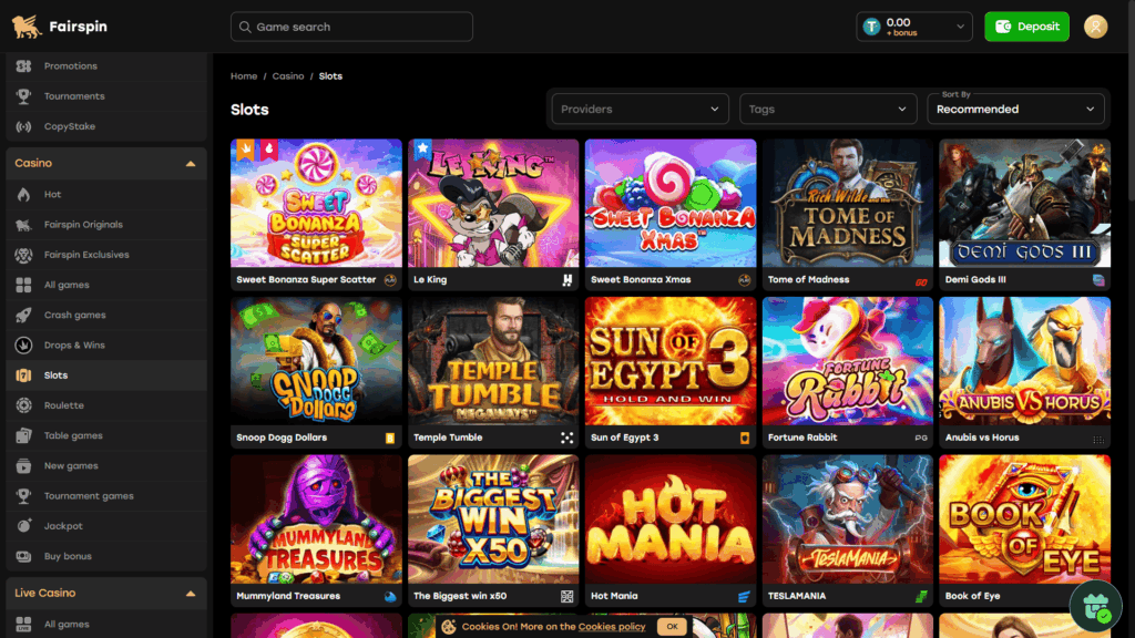 Fairspin casino slots