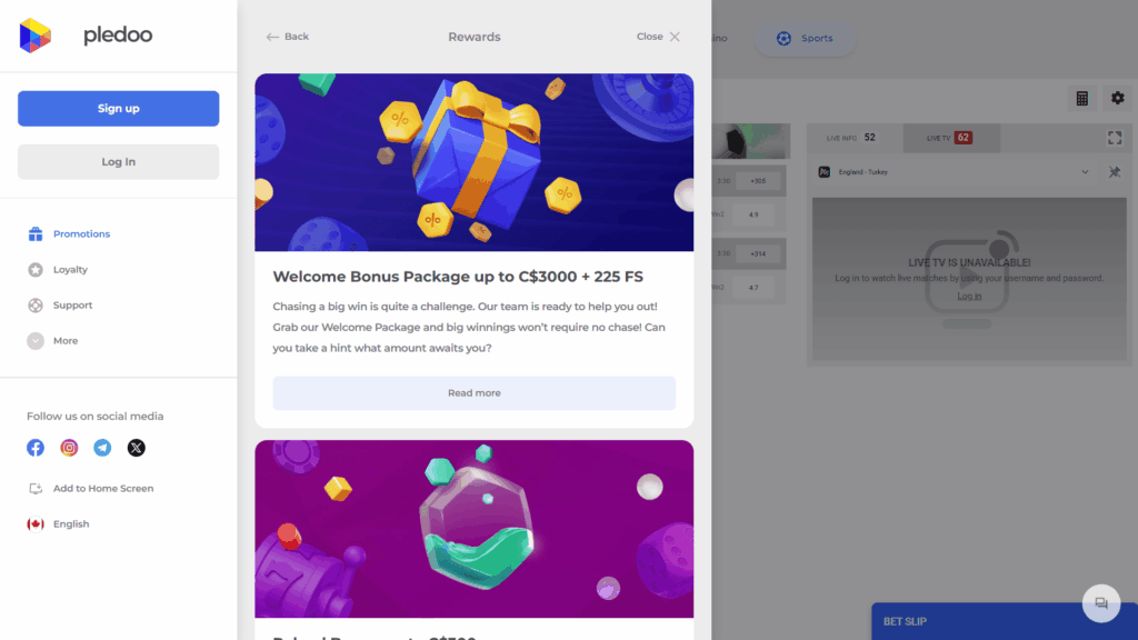 Pledoo casino bonuses