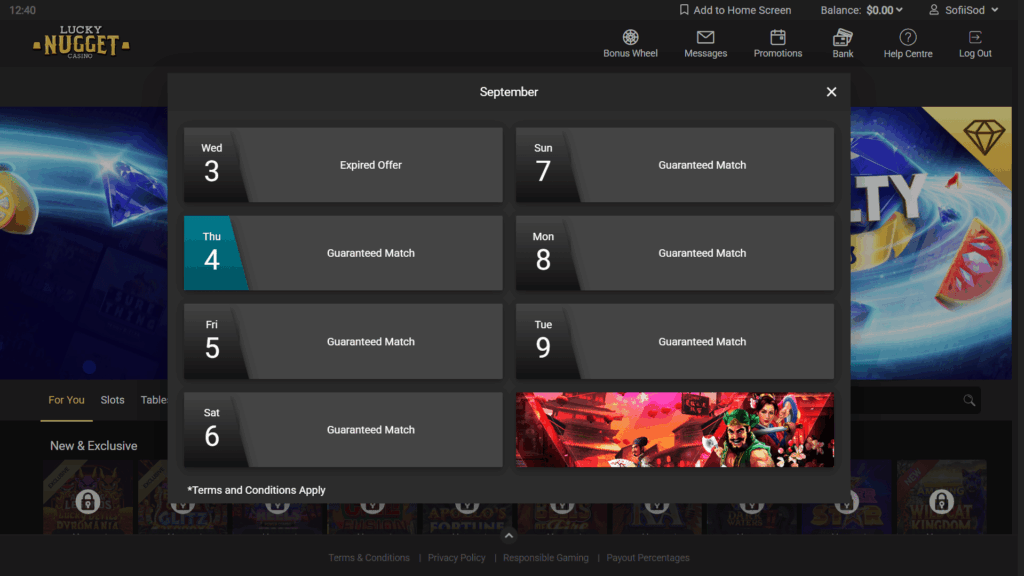 Lucky Nugget casino bonuses