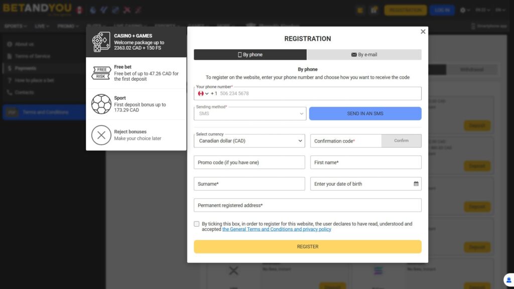 Betandyou casino registration