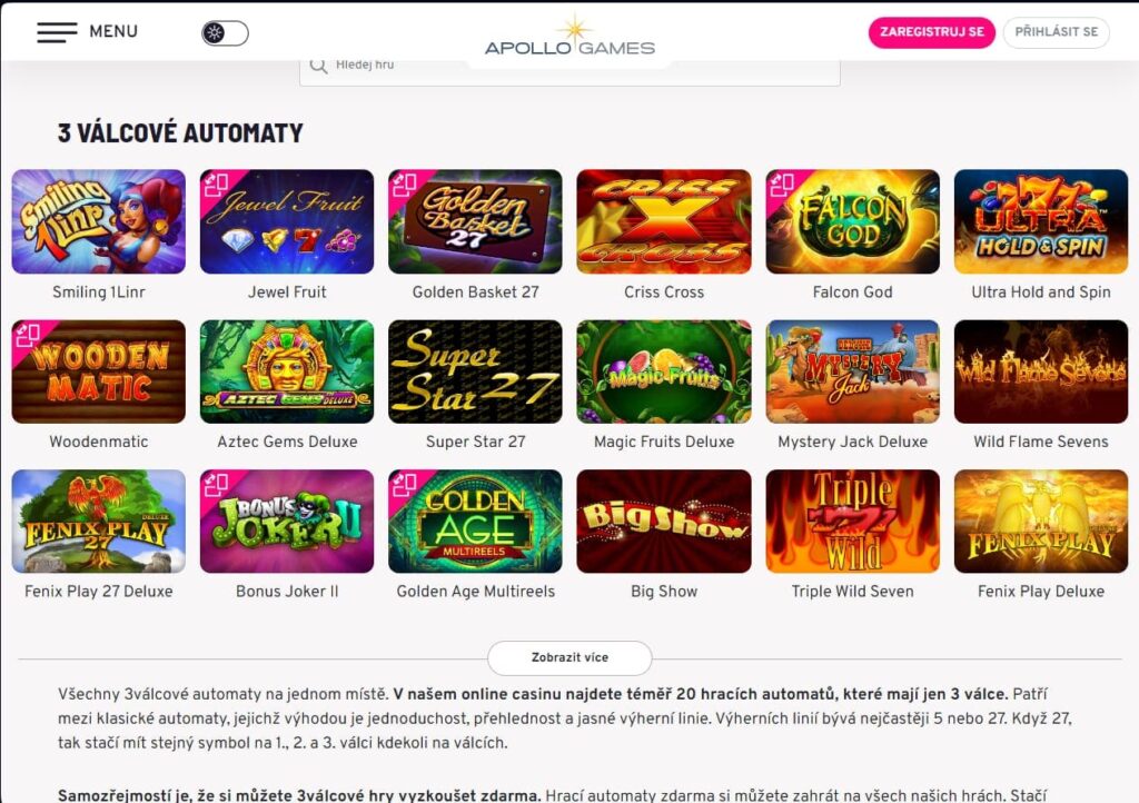 Apollo Games Casino automaty