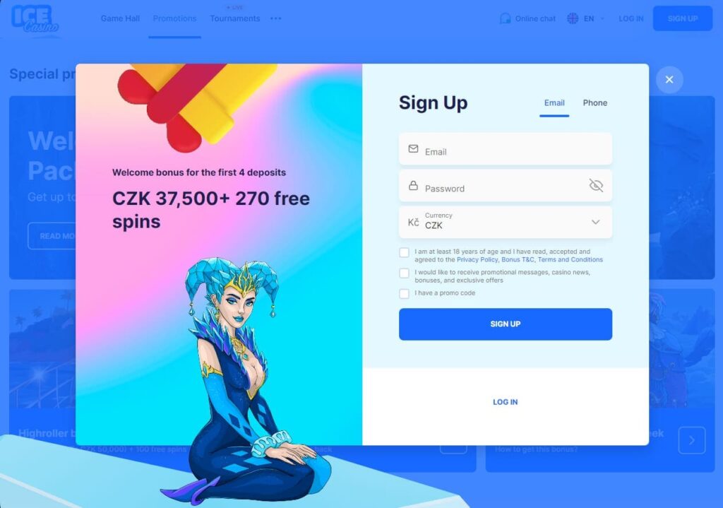 Ice Casino Registrace