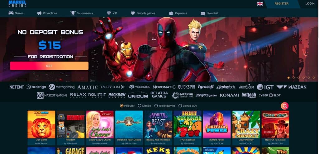 Marvel casino oficiální stránka