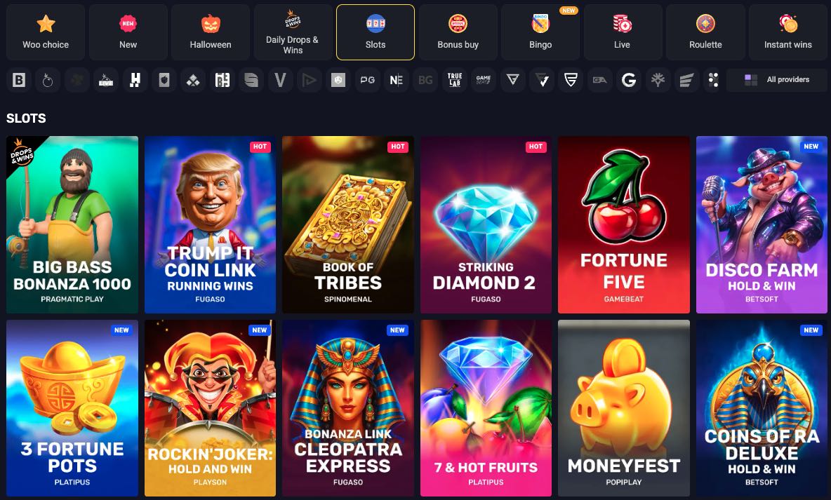 WooCasino hrací automaty