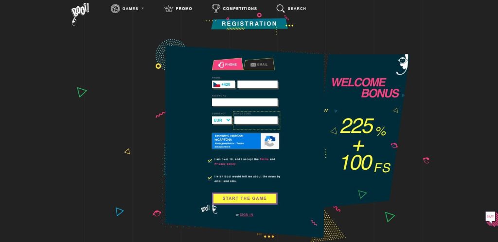 Booi casino registrace