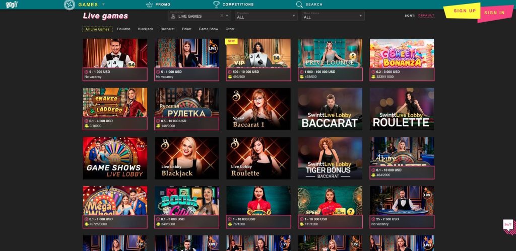 Booi casino s živými dealery