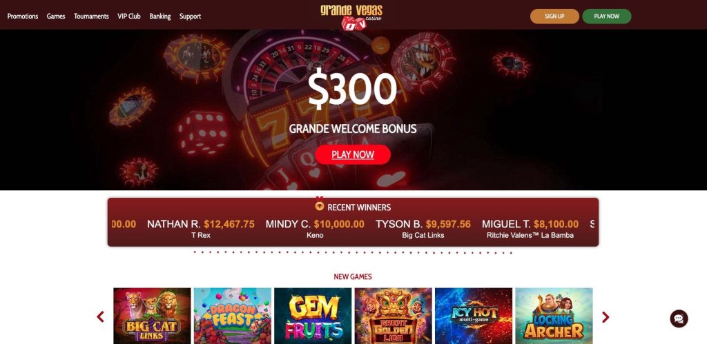 Grande Vegas casino oficiální stránka