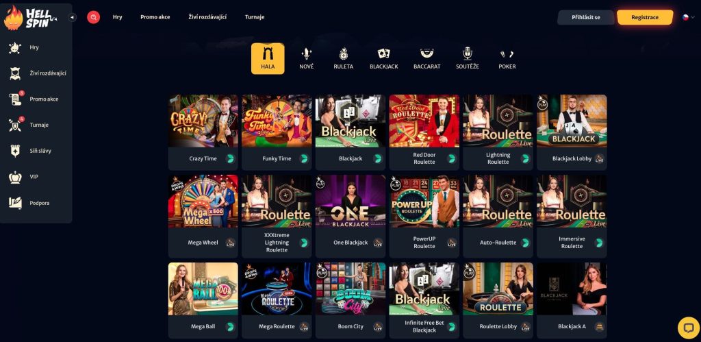 HellSpin casino s živými dealery