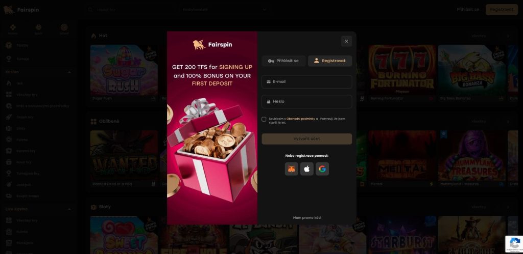 Fairspin casino registrace