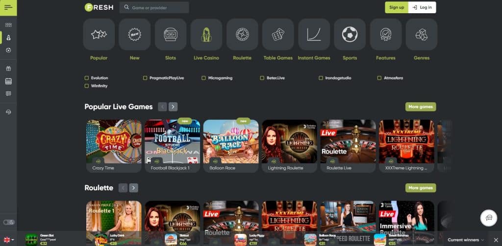 Fresh casino s zivymi dealery