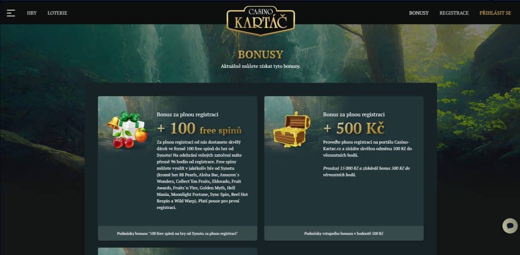 kartac casino bonusy