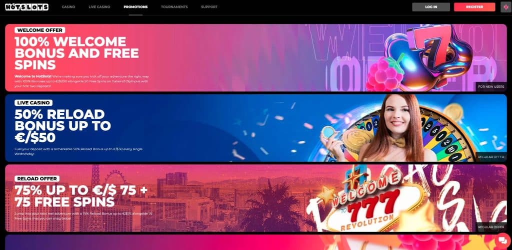 HotSlots casino bonusy