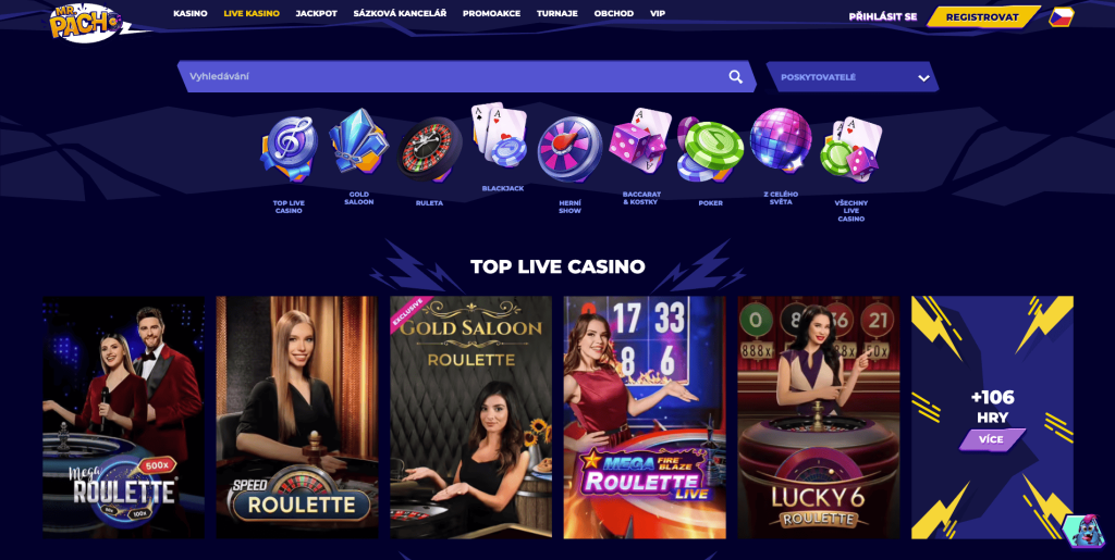 MR Pacho casino s živými dealery
