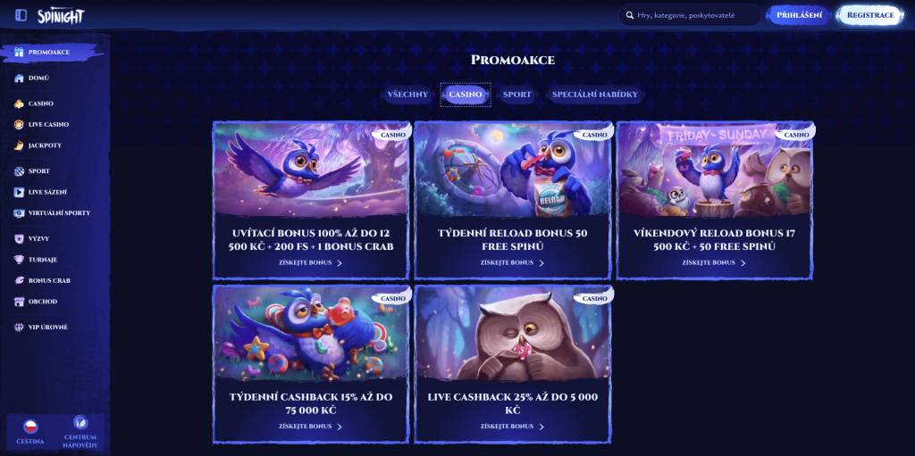Spinight casino bonusy