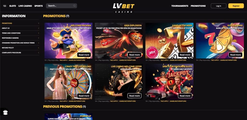 LVbet casino bonusy