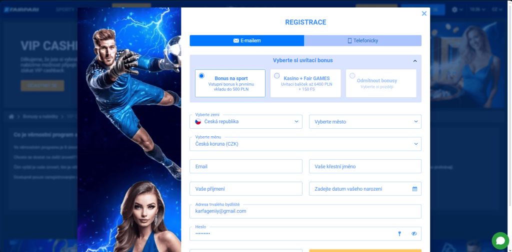 Fair Pari casino registrace