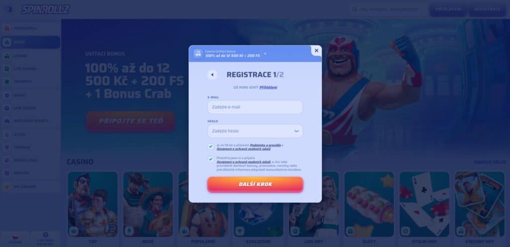 SpinRollz casino registrace
