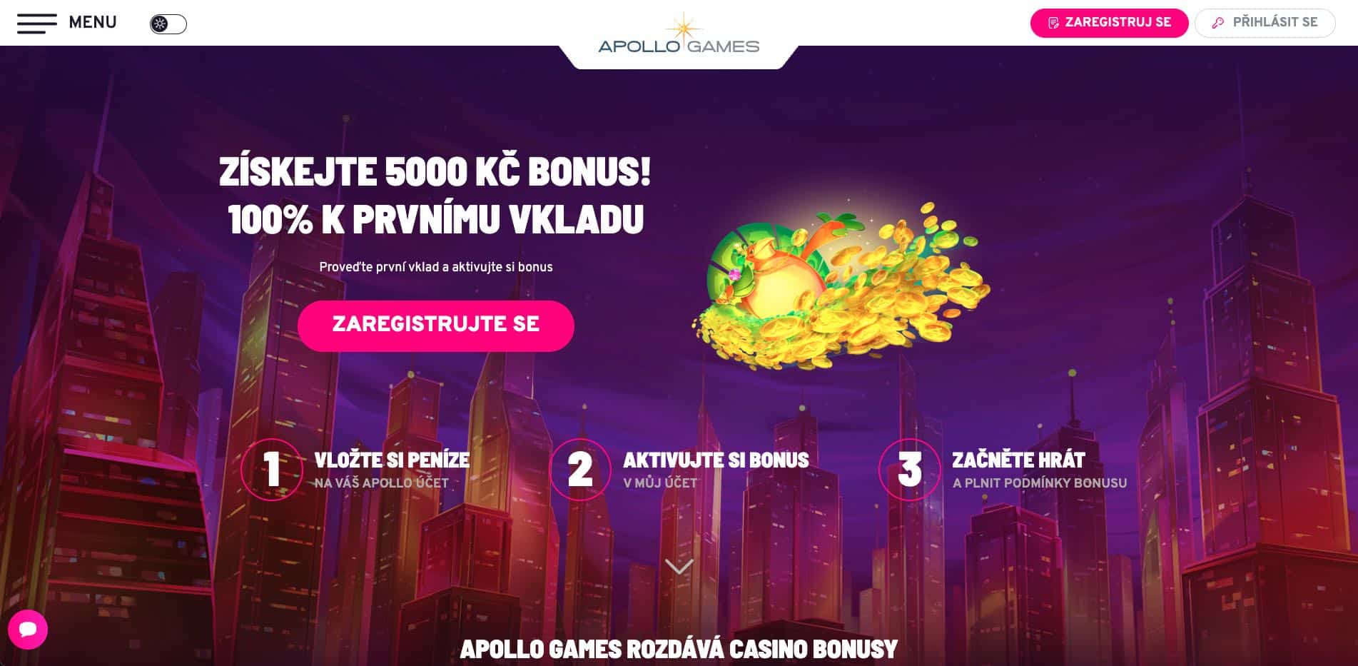 5000 Kč bonus 100% k prvnímu vkladu