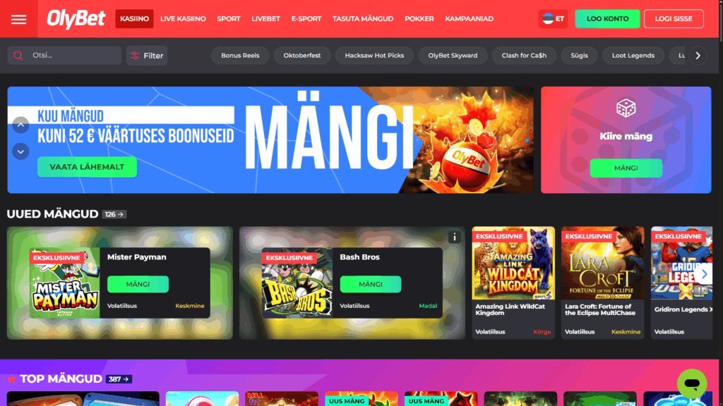 OlyBet kasiino slotimängud