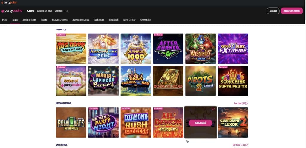 PartyCasino tragamonedas