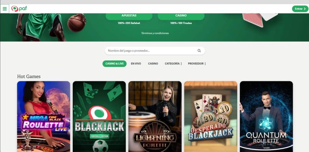 paf casino en vivo