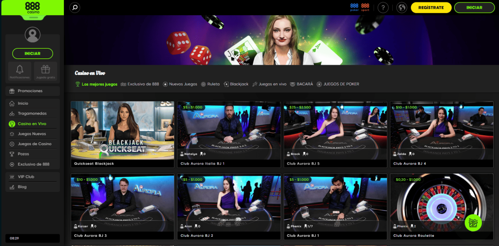 888 casino en vivo