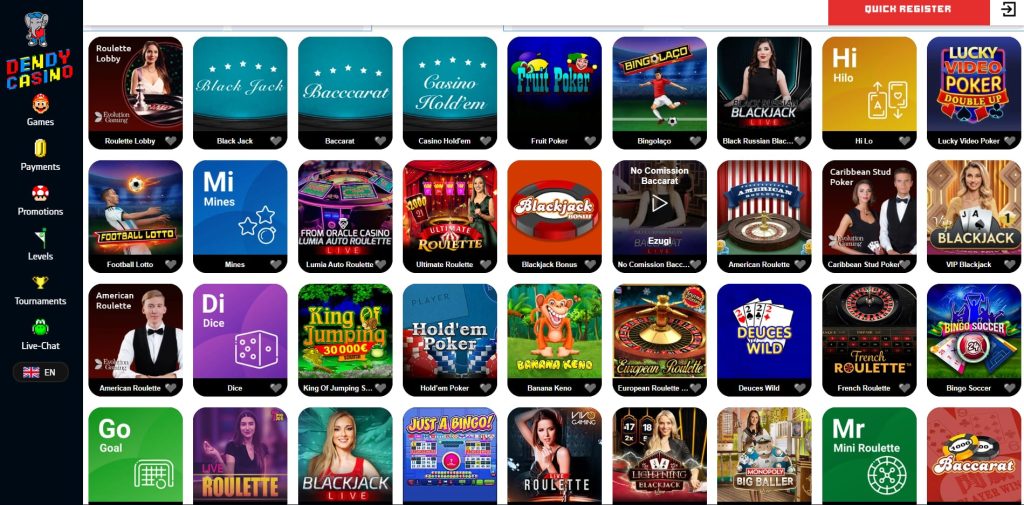 dendy casino Ζωντανό καζίνο