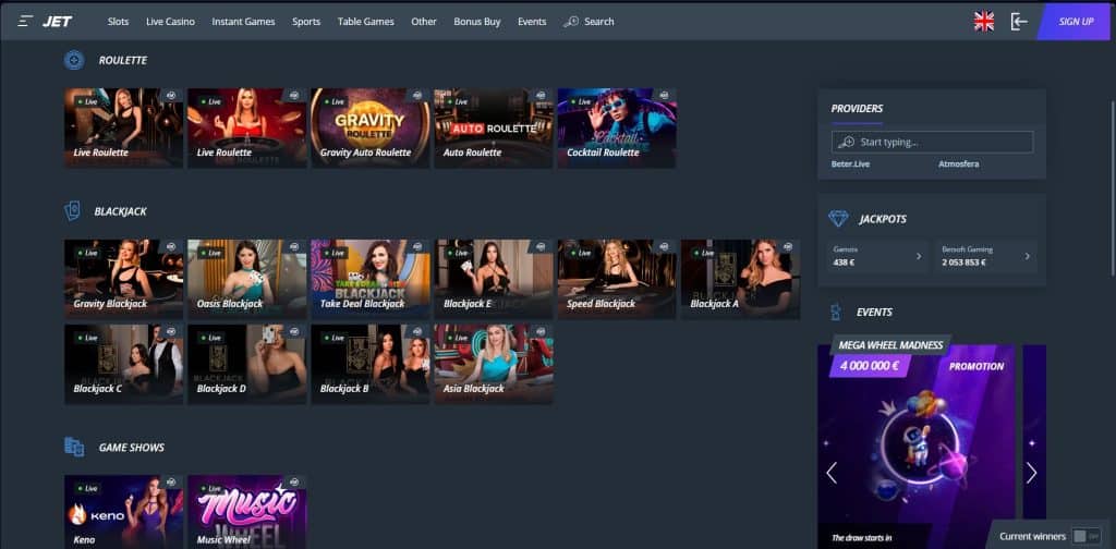 jet casino zontanó kazíno