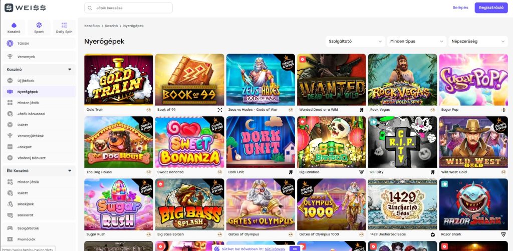 weiss nyerogepes jatekok