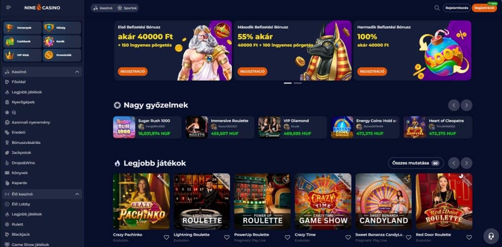 ninecasino elo kaszino