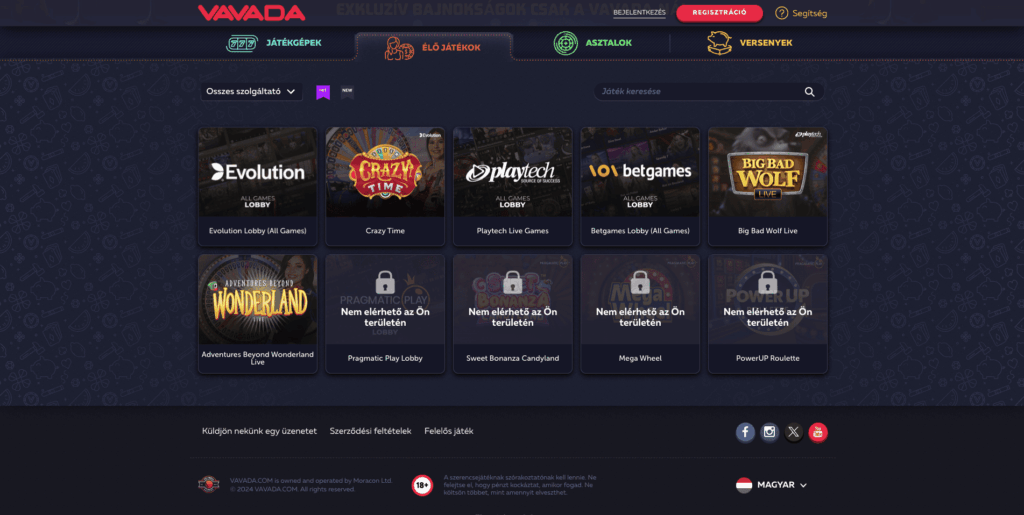 Vavada Casino Élő játékok