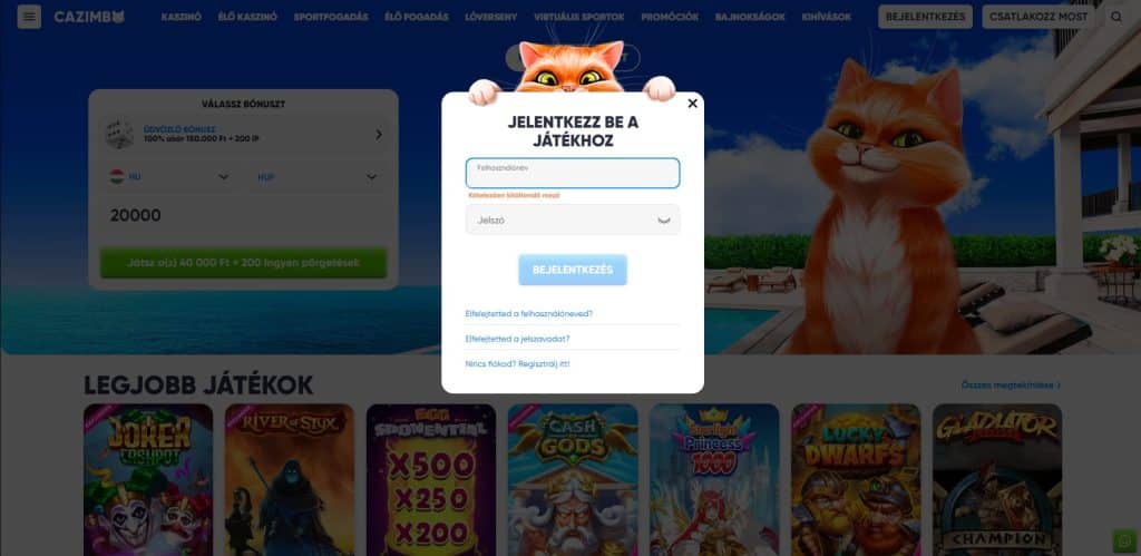cazimbo regisztracio
