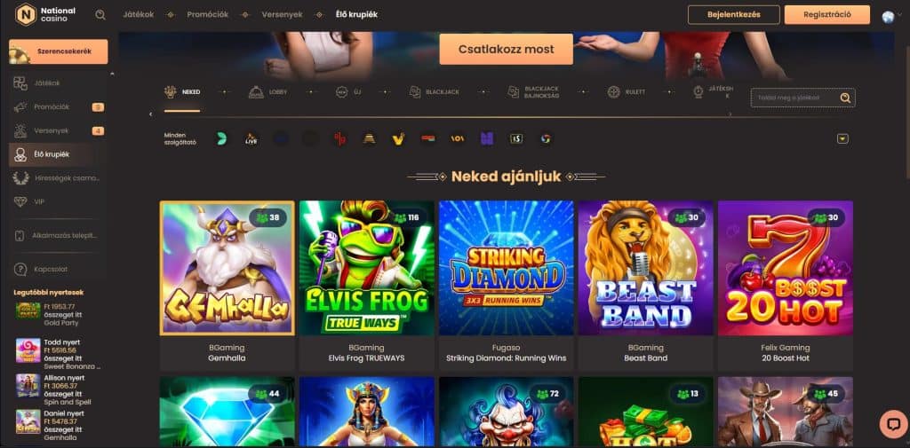 national casino Nyerőgépek