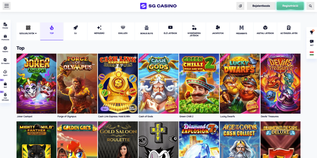 SG Casino Nyerőgépek