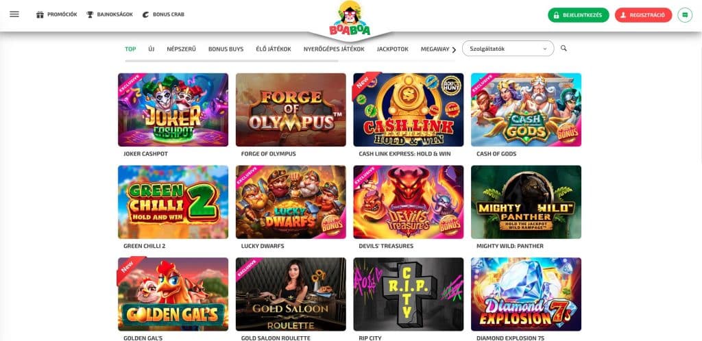 BoaBoa Casino nyerőgépek