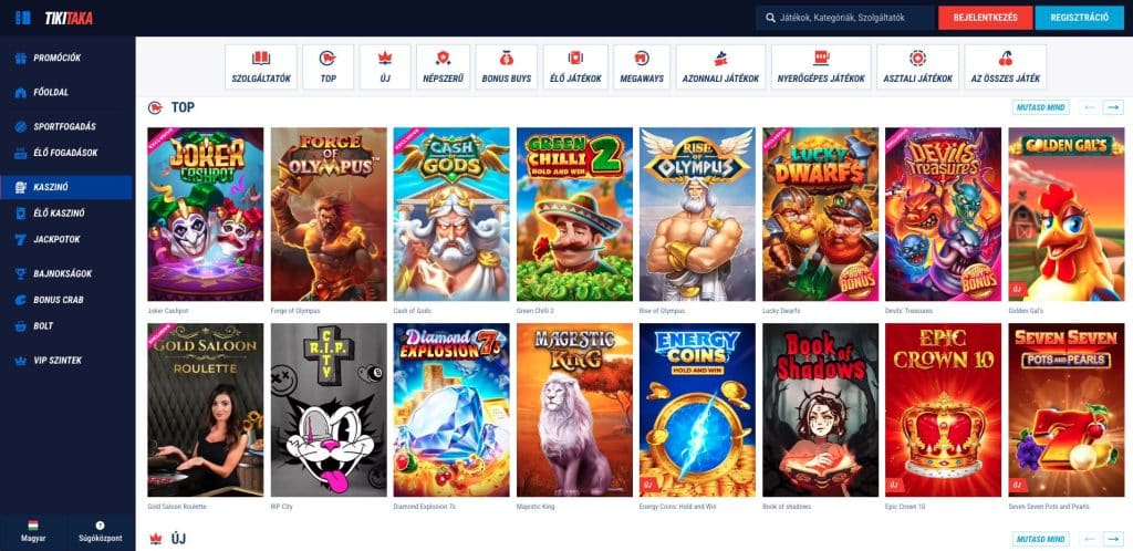 TikiTaka Casino nyerőgépek