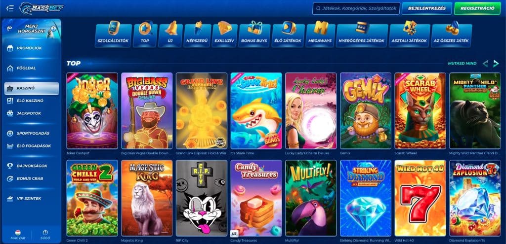 Bassbet Casino nyerőgépek