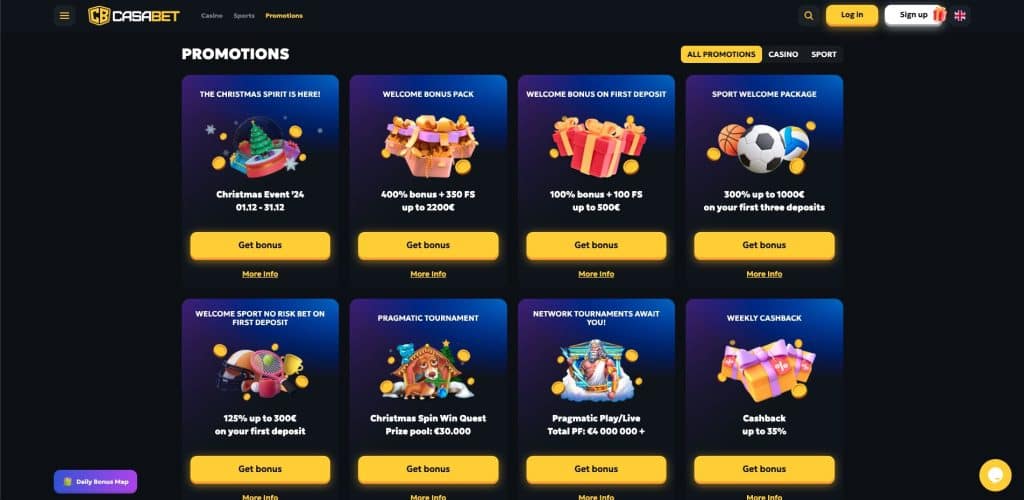 Casabet Casino bónuszok