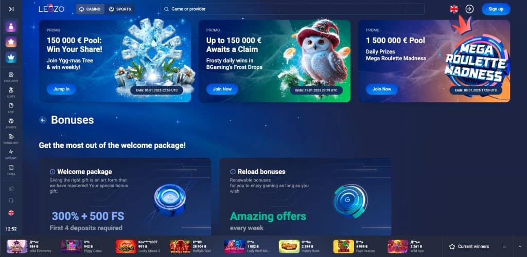 Legzo Casino bónuszok